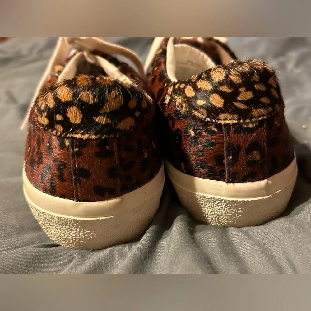 Madewell Sidewalk Low-Top Sneakers Painted Leopard Calf Hair Sz 7 M. - Picture 3 of 6